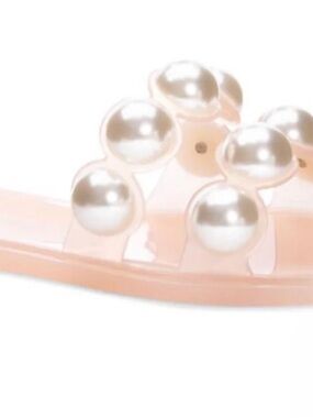 Chinese Laundry Pink Pearl Jelly Slide Sandals